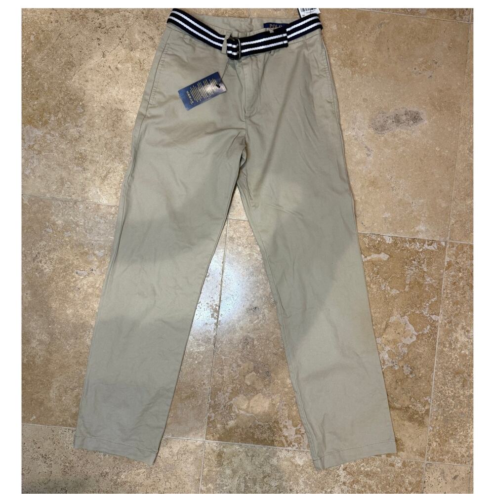 Polo Ralph Lauren Girls Khaki Chino Pants Sz 14 Straight Leg Preppy Academia